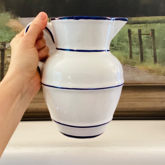 Majolica Grapevine Pitcher Country Farmhouse Decor RC Cal Hand Painted Portugal - Picture 8 of 12